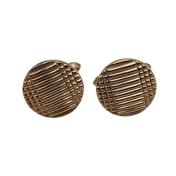 18K Gold Plated Antique Vintage Swank Gold Cufflinks Cuff Links - Picture 2 of 6